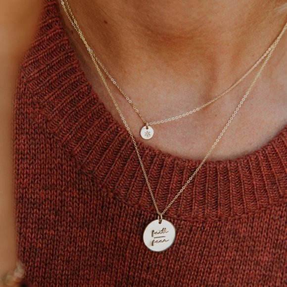 Inner Peace Mantra Minimalist Pendant Necklace - Picture 4 of 16